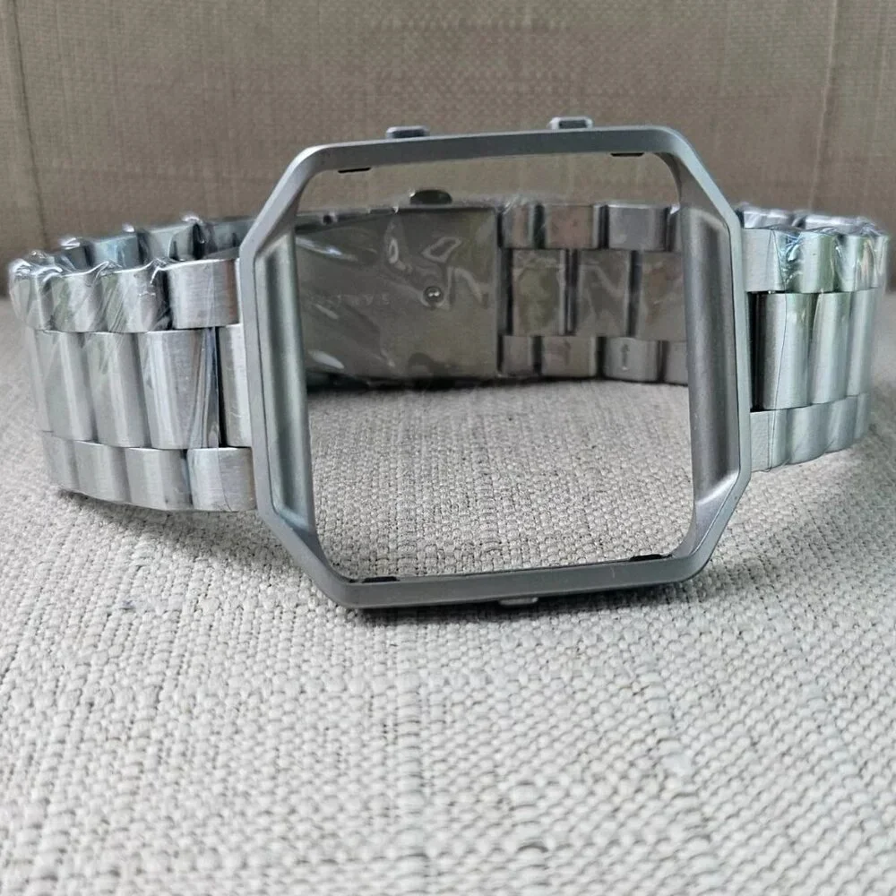 Oitam Replacement Band for Fit Bit BLAZE Silver Tone Metal Strap Size 9 inches - Picture 5 of 9